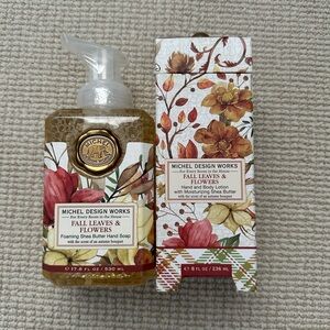 Michel Design Works Fall Leaves & Flowers Hand Soap and Lotion Set